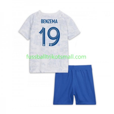 Fußballtrikots Frankreich Benzema 19 Kinder FIFA WM 2022 Kurzarm Auswärts-trikot kaufen